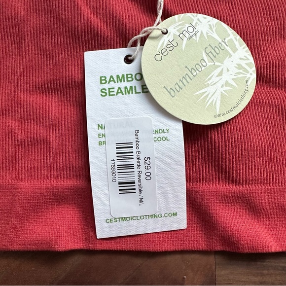 C’est moi M/L bamboo reversible bralette red - Picture 3 of 3